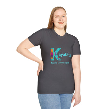 Unisex T-Shirt - Kayak, Paddle, Explore, Repeat