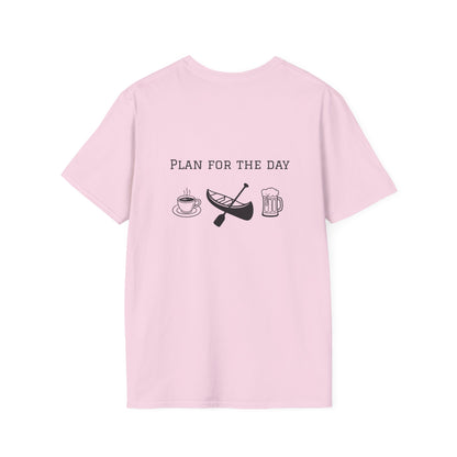 Unisex T-Shirt - Plan for the Day Canoeing & Beer (2-sided graphic)