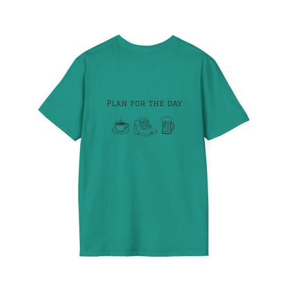 Unisex T-Shirt - Plan for the Day Hiking Boot & Beer (2-sided graphic)