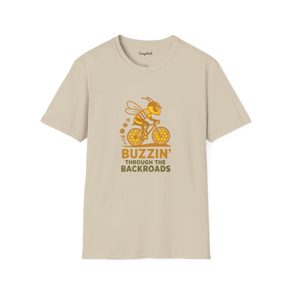 Unisex T-Shirt - Cyclist Buzzin' Through the Backroads