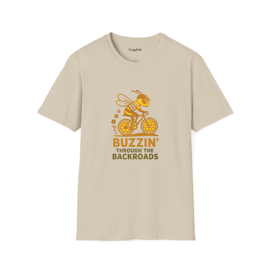 Unisex T-Shirt - Cyclist Buzzin' Through the Backroads