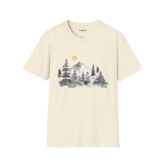 Unisex T-Shirt -  Mountain Landscape with Moon