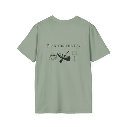 Unisex T-Shirt - Plan for the Day Canoeing & Wine (2-sided graphic)
