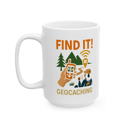Ceramic Coffee Mug - Find It! Geocache Character