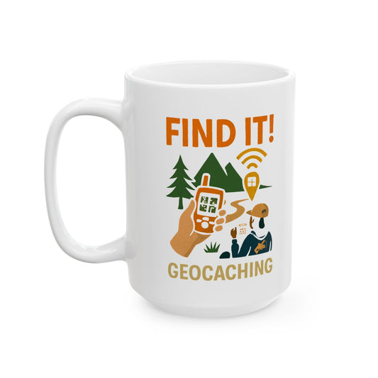 Ceramic Coffee Mug - Find It! Geocache Character
