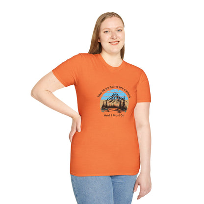 Unisex T-Shirt - The Mountains are Calling and I Must Go (front logo only)