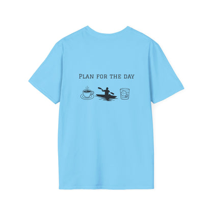 Unisex T-Shirt - Plan for the Day Kayaking & Bourbon (2-sided graphic)