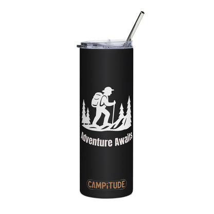 Stainless Steel Tumbler - Trail Tested Hiking Tumbler (Black), 20oz