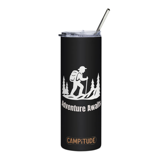 Stainless Steel Tumbler - Trail Tested Hiking Tumbler (Black), 20oz