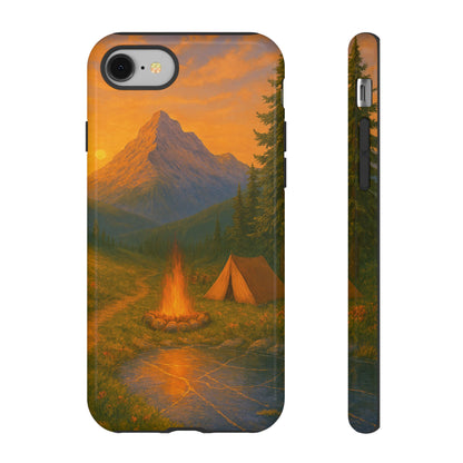 Tough Phone Case - Sunset Camping Scene