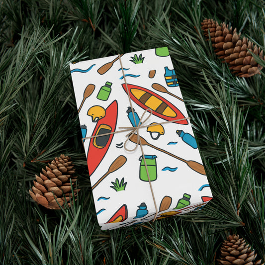 Eco-Friendly Canoe-Themed Gift Wrap Paper