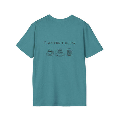 Unisex T-Shirt - Plan for the Day Hiking Boot & Beer (2-sided graphic)