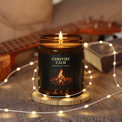 Scented Soy Candle - Campfire Calm (Multi-scent, Amber Jar)