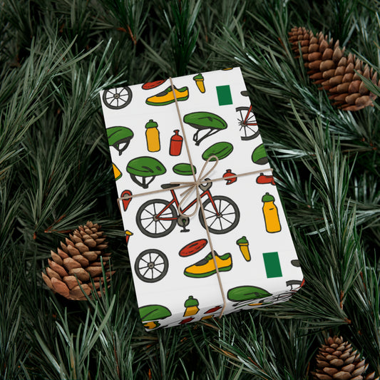 Eco-Friendly Cycling-Themed Gift Wrap Paper