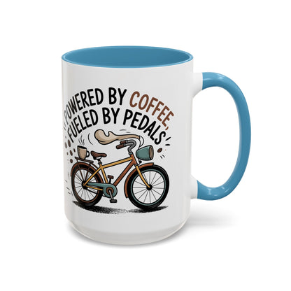 Ceramic Coffee Mug - Powered By Coffee, Fueled By Pedals