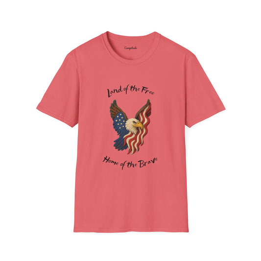 Unisex T-Shirt - Land of the Free, Home of the Brave Patriotic Eagle
