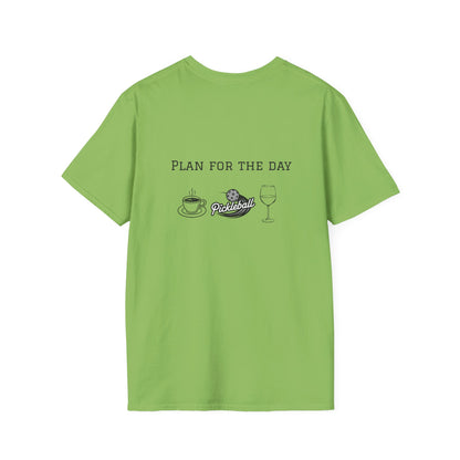 Unisex T-Shirt - Plan for the Day Pickleball & Wine (2-sided graphic)