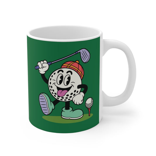 Ceramic Coffee Mug - Funny Golfball Character
