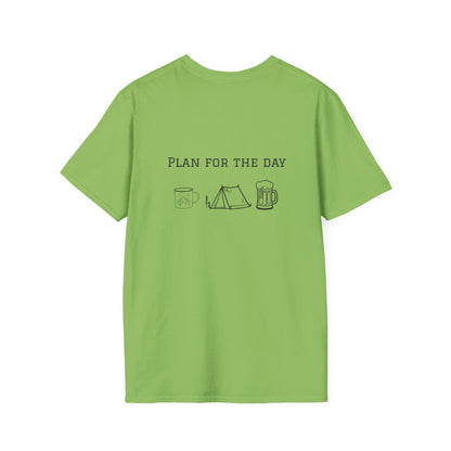 Unisex T-Shirt - Plan for the Day Camping & Beer (2-sided graphic)