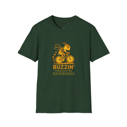 Unisex T-Shirt - Cyclist Buzzin' Through the Backroads
