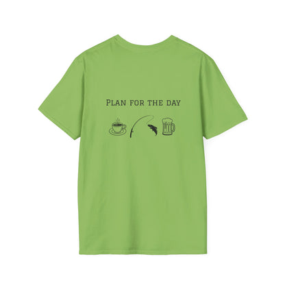 Unisex T-Shirt - Plan for the Day Fishing & Beer (2-sided graphic)
