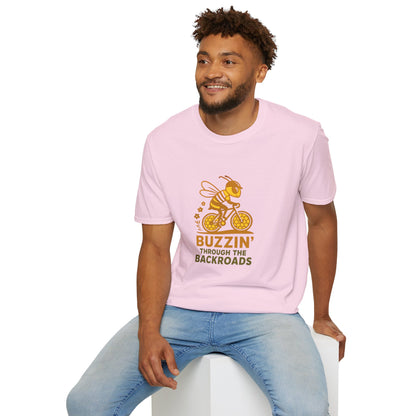 Unisex T-Shirt - Cyclist Buzzin' Through the Backroads