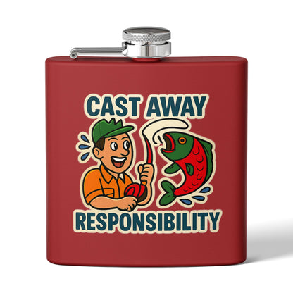 Fishing Flask -  Cast Away Responsibility Design