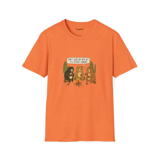 Unisex T-Shirt - Don't Leave Any Beer Out , It Will Attract Humans (Bear)