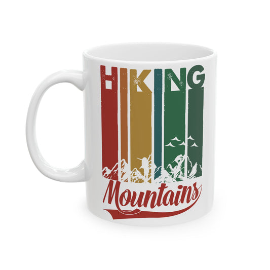 Ceramic Coffee Mug - Colorful Hiking