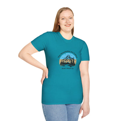 Unisex T-Shirt - The Mountains are Calling and I Must Go (front logo only)