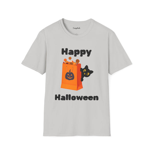 Unisex T-Shirt - Black Cat Happy Halloween