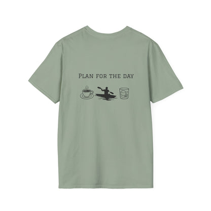 Unisex T-Shirt - Plan for the Day Kayaking & Bourbon (2-sided graphic)
