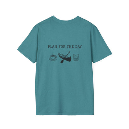 Unisex T-Shirt - Plan for the Day Canoeing & Bourbon (2-sided graphic)