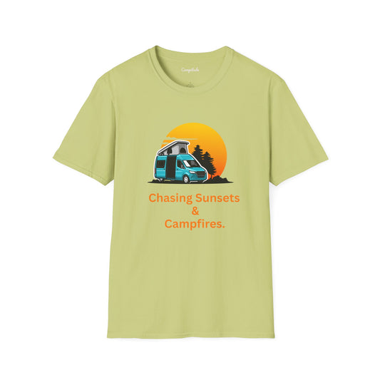 Unisex T-Shirt - Chasing Sunsets & Campfires (Class B Van)