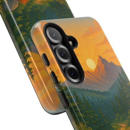 Tough Phone Case - Sunset Mountain Design