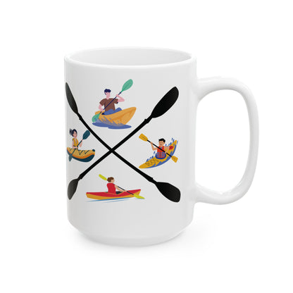 Ceramic Coffee Mug - Colorful Kayaking