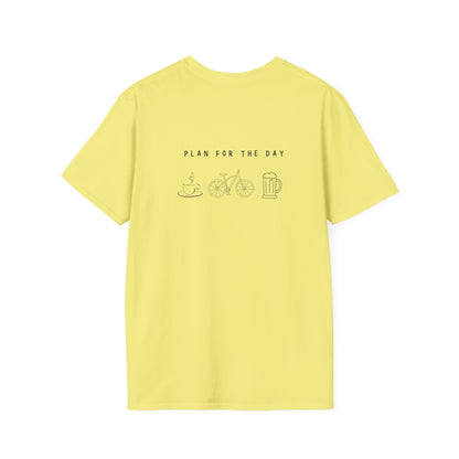 Unisex T-Shirt - Plan for the Day Bicycle & Beer (2-sided graphic)