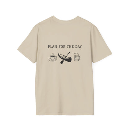 Unisex T-Shirt - Plan for the Day Canoeing & Beer (2-sided graphic)