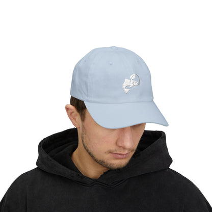 Classic Dad Cap - Fishing logo (white)