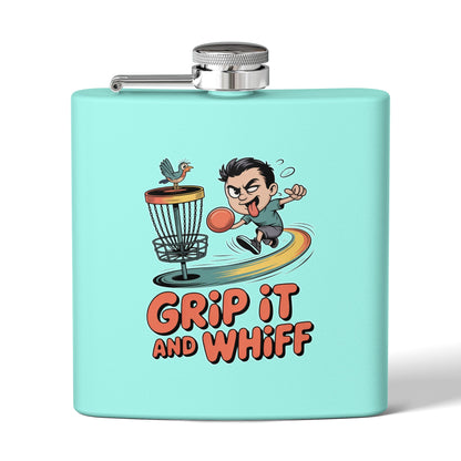 Disc Golf Flask -  Fun Grip It and Whiff Design