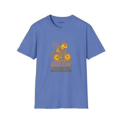 Unisex T-Shirt - Cyclist Buzzin' Through the Backroads