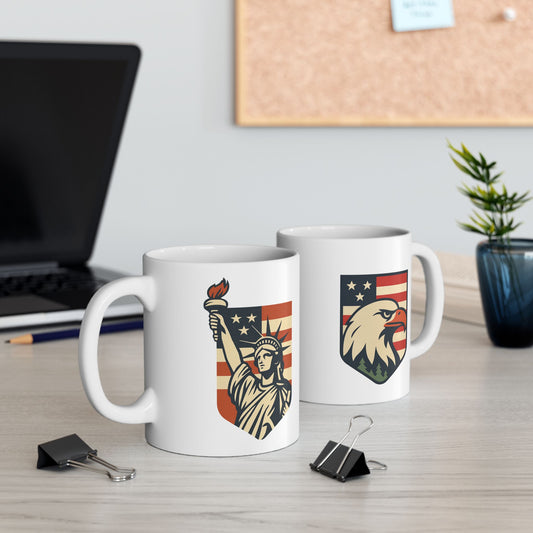 Ceramic Coffee Mug - Patriotic Liberty & Eagle