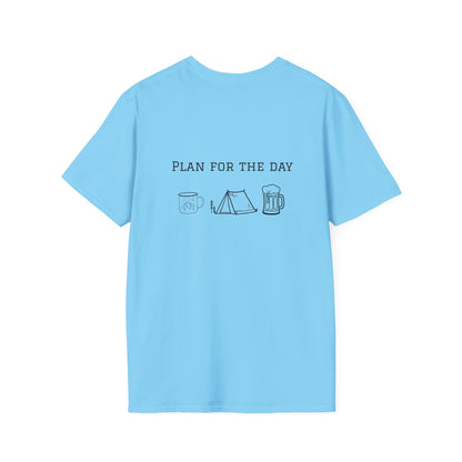 Unisex T-Shirt - Plan for the Day Camping & Beer (2-sided graphic)