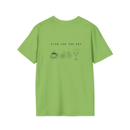 Unisex T-Shirt - Plan for the Day Bicycle & Wine (2-sided graphic)