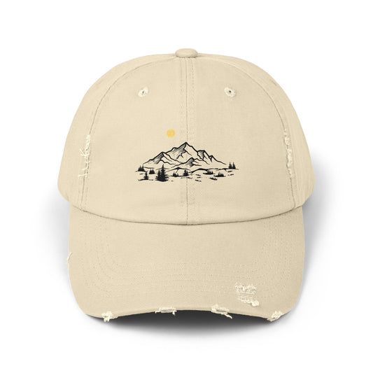 Distressed Cap - Mountain Design