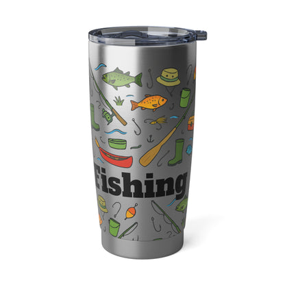 Stainless Steel Tumbler, - Let's Go Fishing, 20oz