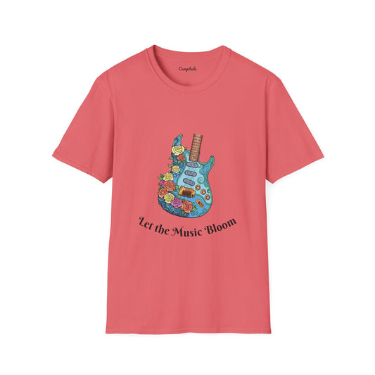 Unisex T-Shirt - Music Bloom Floral Guitar