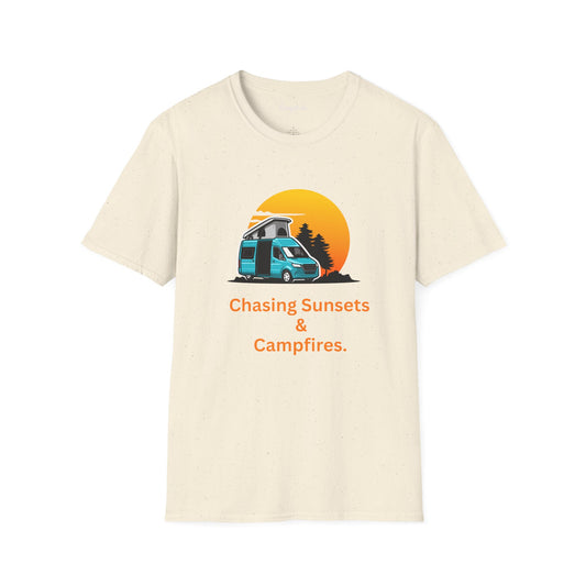 Unisex T-Shirt - Chasing Sunsets & Campfires (Class B Van)