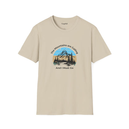 Unisex T-Shirt - The Mountains are Calling and I Must Go (front logo only)