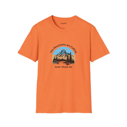 Unisex T-Shirt - The Mountains are Calling and I Must Go (front logo only)